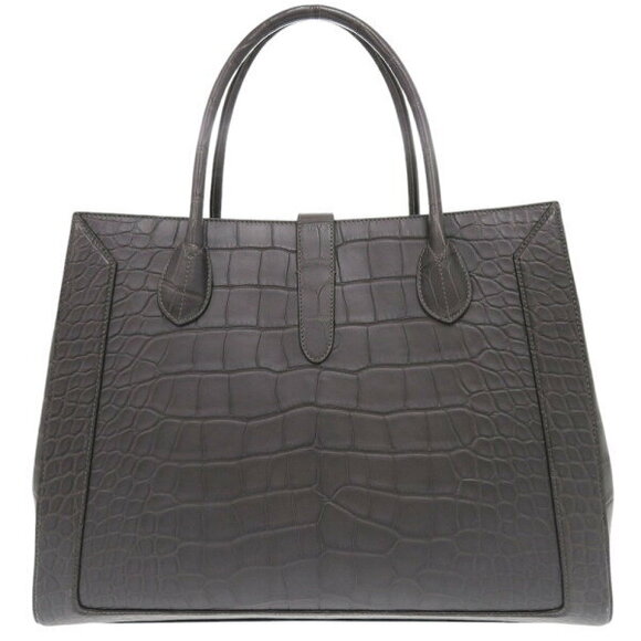 Gucci Jackie Tote Matte Gray Alligator Leather Shoulder Bag - Picture 3 of 8
